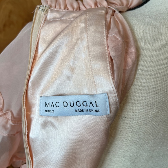 NWT Mac Duggal 2 Apricot Ruffle High Neck Prairie Period Dress 68458 68425 68222 - Picture 7 of 9